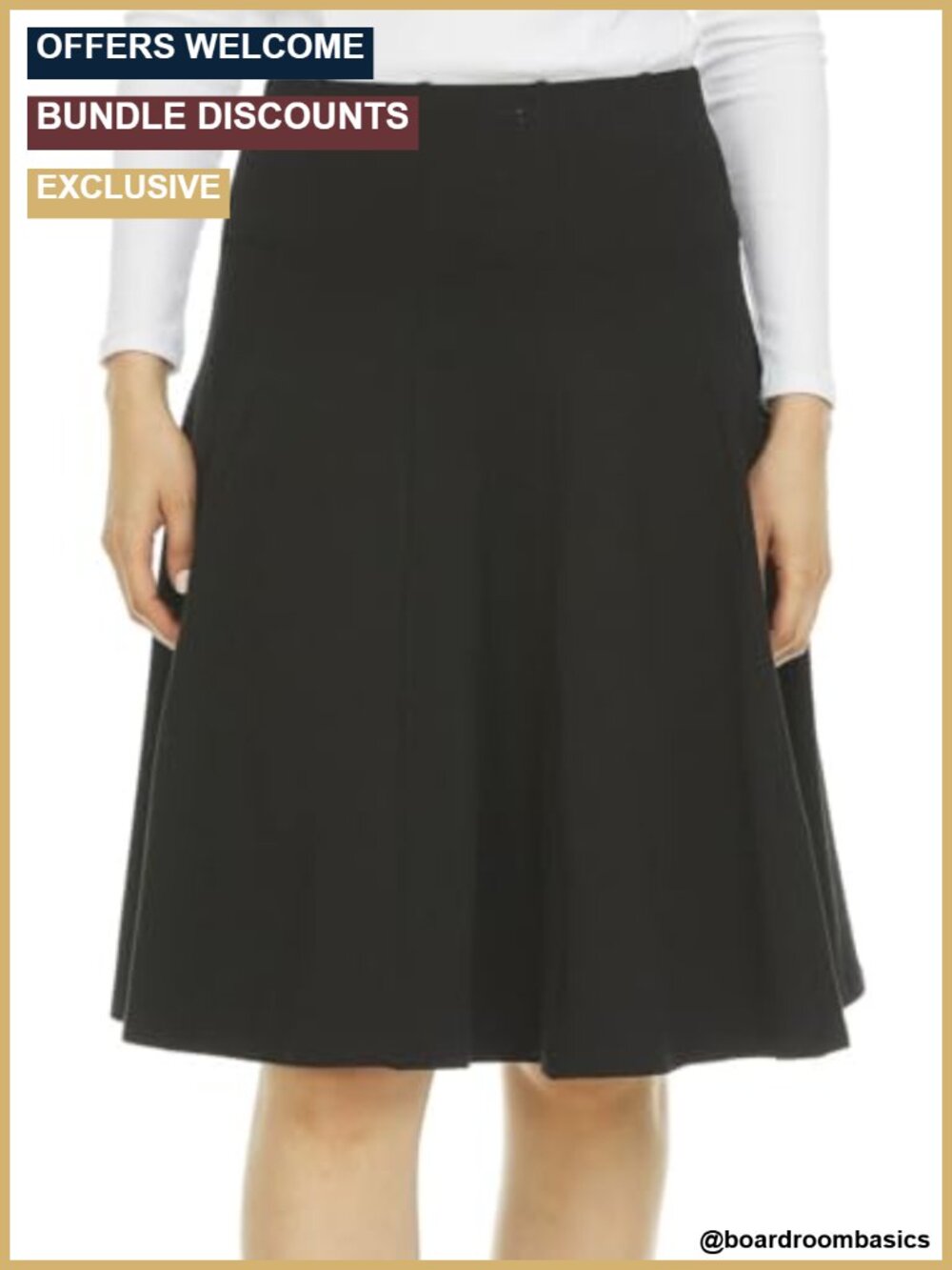 Classic Fit & Flare Cotton Pleated High-Waisted Skirt for Women